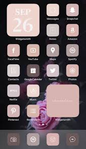 Aesthetic Ios 14 Iphone Home Screen Layout Inspiration App Icon Pack Pink Mauve Neutral In 2020 Homescreen Iphone Homescreen App Icon