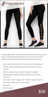 Black And Gold Leggings Victoria Secret Sport Leggings These Are Nwt Long And Medium Rise Size L Black With Rose Gold G Sports Leggings Leggings Are Not Pants Victoria Secret Sport