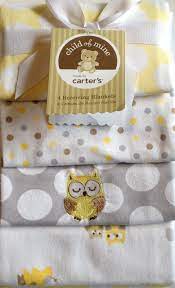 Carter S Child Of Mine 4 Baby Receiving Blanket Set Owl Dots Girl Boy Blankets Baby Shower Yellow Baby Receiving Blankets Owl Baby Bedding