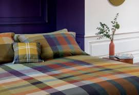 Completo lenzuola scozzesi blu in caldo cotone, perfetto per l'inverno. Lenzuola E Federe Tinto Filo Scozzesi Bossi Casa Ferguson 7323