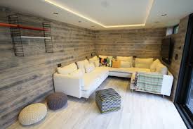 Note the recess cut for the bed, to make sure that floor space is kept to a maximum. Garden Room Sw12 Scandinavian Garden Shed And Building Surrey By Magmoo Design Houzz Uk