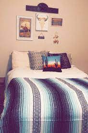 Cowhide pillows on your bed can make what would otherwise be a fairly generic piece of furniture in your bedroom, become fully western. Western Bedrooms Western Bedroom Decor Western Bedrooms Cowgirl Room