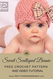 Free Crochet Hat Pattern With Video This Is Beautiful Baby Girls Hat A Simple Combinati Crochet Baby Hats Girl Girls Crochet Hats Crochet Baby Hat Patterns
