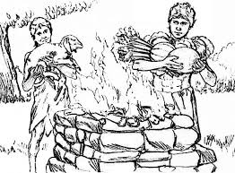 Bible story coloring sheets for preschoolers lovely advice isaac is. Abel And Cain Put Their Sacrifice Into The Fire Coloring Page Coloring Sky