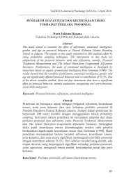 Teori ini dikemukakan oleh william james. Pdf Pengaruh Self Esteem Dan Kecerdasan Emosi Terhadap Perilaku Prososial