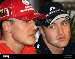 Ralf Schumacher de Williams (l) avec son frère Michael (r Photo Stock