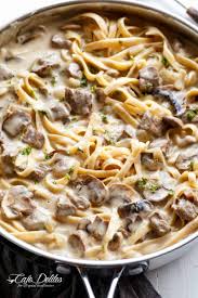 Sauté the beef, reserving the marinade, for about 8 to 10 minutes, or until browned on all sides. Creamy Beef And Mushroom Stroganoff Cafe Delites