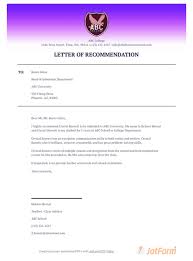 Letter Of Recommendation For Graduate School Pdf Templates Jotform