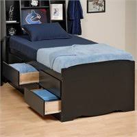 Featuring two footboard drawers for extended accommodation, this transitional bed will transform your bedroom setting. Prepac Sonoma Black Tall Queen Bookcase Platform Storage Bed Bbq 6212 Kit