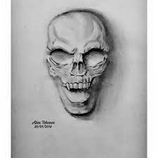 رسم جمجمة skull drawing علاء تحسين استاروت plaster wall art skull tattoo art