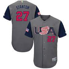 Cisco is manufacturer of custom baseball uniforms for teams in all levels of competition. Men S Usa Baseball Giancarlo Stanton Majestic Gray 2017 World Baseball Classic Authentic Jersey World Baseball Classic Baseball Classic Usa Baseball
