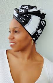 Tuto foulard metier a tisse. Turban Black And White Adinkra By Waxnot Accessoires Headwraps Afrikrea