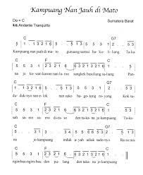 Not Angka Pianika Lagu Kampuang Nan Jauh Di Mato Sumatera Barat Not Lagu Not Angka Indonesia Terlengkap 2021