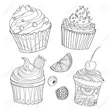 I initially saw all the craziness adult coloring pages created all around the world and i remember reading an article about the millions of coloring books sold last years. Coloring Book Coloring Page Cake Sweet Bakery Pattern Set Royalty Free Cliparts Vectors And Stock Illustration Image 114923234