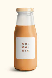 Download Premium Psd Of Organic Milk Tea In A Glass Bottle With A Label In 2020 Milk Tea Organic Milk Glass Bottles