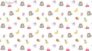 Pusheen Zoom Backgrounds Pusheen In 2021 Pusheen Background Fruit Pattern