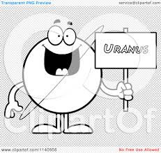 Select from 35870 printable crafts of cartoons, nature, animals. Cartoon Clipart Of A Black And White Planet Uranus Holding A Sign Vector Outlined Coloring Page By Cory Thoman 1140956