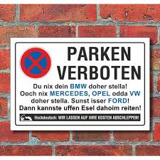 2 wo ist das parken verboten? Schild Parkverbot Halteverbot Lustig Marken 3 Mm Alu Verbund 6 99