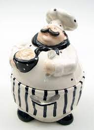Chef wall decor kitchen outstanding home design chef wall decor kitchen ideas for stunning chef decorations.chef decor for kitchen chef bistro decor home continue reading →. Cookie Jar Canister Ceramic Chef Chef Kitchen Decor Ceramic Cookie Jar Cookie Jars Vintage