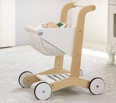 Wooden Shopping Cart At Pottery Barn Kids Kids Toys Kitchen Toys Children S Kitchen Toys In 2020 Toy Kitchen Accessories Pottery Barn Kids Wooden Pantry
