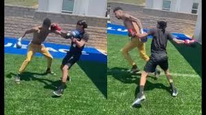 Blueface makes his foray into the boxing and combat sports circuit, surfing on the tidal wave of celebrities crossing over into the squared circle. Blueface Tries To Take Yk Osiris Head Off Rappers Boxing For Clout Part 2 Youtube