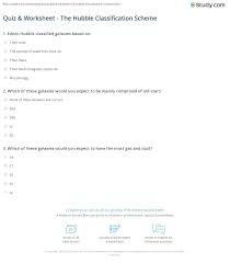 Quiz Worksheet The Hubble Classification Scheme Study Com