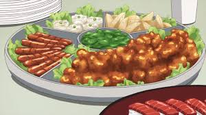 Itadakimasu Anime A Party Platter Of Chicken Karaage Sausages Food Chibi Food Cute Food