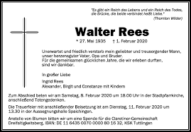 Traueranzeigen von Walter Rees