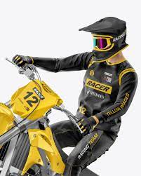 Download Motocross Racing Kit Mockup In Apparel Mockups On Yellow Images Object Mockups