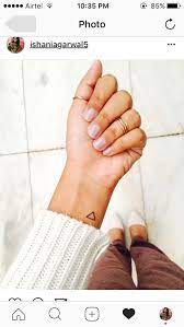 Hello Tiny Tattoo With Big Meaning Triangle Tattoo I Got Done On My 21st Birthday Inner Wrist Tattoos Tiny Wrist Tattoos Small Wrist Tattoos