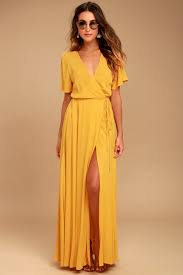 Much Obliged Golden Yellow Wrap Maxi Dress Yellow Maxi Dress Maxi Wrap Dress Maxi Dress