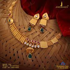 Antique Set That Adds Glamour To Your Personality Gold Wedding Jewelry Gold Jewelry Outfits Antique Necklaces Design