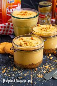 No Bake Pumpkin Cheesecake Jars Recipe Pumpkin Spice Recipe Baked Pumpkin No Bake Pumpkin Cheesecake