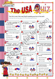 The Usa Quiz Worksheet Quiz Worksheets For Kids History Quiz