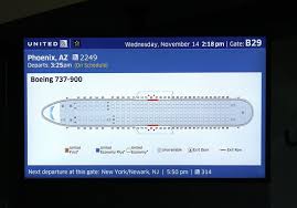 ua2249 den to phx 737 900 gate b29 monitors seating