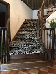 Carpeted Stairway With Animal Print Carpet Carpet From And Installed By Calvetta Bros Floor Show In 2019 Carpet Patterned Carpet Carpet Brands