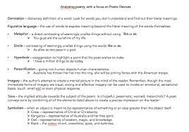 Analysing Poetry With A Focus On Poetic Device Worksheet Poetic Devices Analyzing Poetry Word Definitions