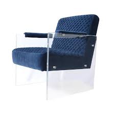 Image Of Pasargad Tribecca Collection Acrylic Velvet Accent Chair Blue Velvet Accent Chair Dining Room Chair Cushions Oversized Chair Living Room