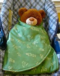 This blanket has holes for carseat straps, so baby can't kick it onto the ground. Car Seat Swaddle Blanket Allfreesewing Com