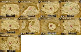 古ぼけた地図ｇ８の場所 マップ図 ソリフェル追走中