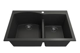 Best granite composite kitchen sinks. Undermount Drop In Granite 33 Double Bowl 60 40 Kitchen Sink Matte Black Granite