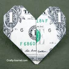 Dollar Bill Heart Dollar Bill Origami Dollar Heart Origami Dollar Origami