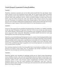 Perubahan kurikulum adalah momentum terbaik yang. Contoh Paragraf Argumentasi Tentang Pendidikan