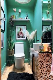 Quirky Downstairs Toilet Makeover Teal Leopard Decor Caradise Downstairs Toilet Quirky Bathroom Small Toilet Room