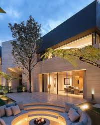 Outdoor Lounge Bereich In Privat Haus Architektur Haus Haus Architektur Luxus Moderne Hauser