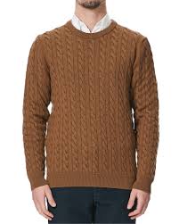 Look e tendenze alla milano fashion week autunno inverno 2019 sweater dresses are perfect for work wear and cute styled weekend outfits during fall and winter. Sunspel Wool Cable Sweater Dark Camel Bei Careofcarl De