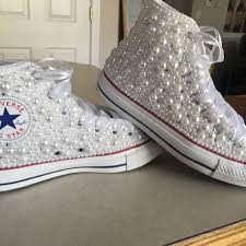 You'll receive email and feed alerts when new items arrive. Converse Novia Zapatillas Bling Perlas Custom Converse Etsy In 2020 Wedding Sneakers Wedding Converse Custom Converse