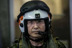 Maj. Gen. Hideki Agario before a flight