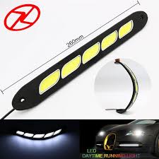 2pcs Pure White Led Daytime Running Light Flexible Drl Waterproof Day Light Cob Car Driving Light Lamp 12 V Running Lights Car Led Pure Products