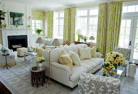 A soft yellow rug gives the space a color foundation. Light Gray And Yellow Living Room Design Transitional Living Room